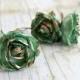 Emerald and Gold Rose Flower Hair Pins.Weddings. Bridesmaids, Floral, Hair Accessories. Green Rose, emerald flower hair clip, fall, autumn