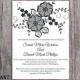 DIY Lace Wedding Invitation Template Editable Word File Download Printable Rustic Wedding Invitation Vintage Floral Black & White Invitation