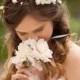 Flower crown, rustic head wreath, wedding headband, bridal hair, wedding crown, ivory floral crown