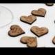 Personalised Wooden Heart Table Decorations, Rustic, Vintage Wedding Favours.