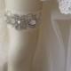 Wedding Garter , Ivory Lace Garter , Bridal Leg Garter, Wedding Accessory, Bridal Accessory, Rhinestone Crystal Bridal Garter