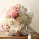 wedding Bouquet, blush bridal bouquet, peach bouquet, flower bouquet, vintage wedding bouquet