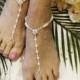 Barefoot sandals - pearls - rhinestones