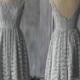 2015 Lace Grey Bridesmaid dress, Gray Lace dress, Short Wedding dress, Formal dress, Backless Party dress, Prom dress knee length (FL005D)