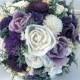 Purple, eggplant and lavender Wedding Bouquet - sola flowers - Customize colors  - Alternative bridal bouquet - bridesmaids bouquet