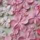 Shades of pink royal icing flowers -- Ombre -- Cake decorations cupcake toppers edible (48 pieces)