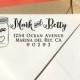 Mason Jar address stamp with a curly calligraphy script font