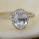 White Sapphire Ring White Gold Engagement Ring 1.41ct oval 14k white gold diamond ring. Engagement rings by Eidelprecious.