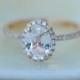 White Sapphire Ring Rose Gold Engagement Ring 1.54ct oval 14k rose gold diamond ring. Engagement rings by Eidelprecious.