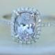 Light lavender sapphire ring diamond ring 14k white gold engagement ring 2.04 cushion sapphire