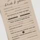 Wedding Mad Libs Printable Template Kraft Sign - Bride and Groom, Mr & Mrs - Marriage Advice Keepsake 