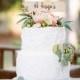 Custom Wood Wedding Cake Topper: choose your own wording (script font)