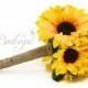CHOOSE RIBBON COLOR - Sunflower Bouquet, Sunflower Bridal Bouquet, Flower Girl Bouquet, Toss Bouquet, Sunflower Wedding, Sunflower, Bouquet