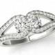 1 Carat Forever One Moissanite Love Knot Two Stone Engagement Ring - Double Stone - Engagement Rings for Women