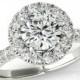 Raven Fine Jewelers - 1 Carat Forever One Moissanite & Diamond Halo Engagement Ring 14k, 18k, or Platinum - Engagement Rings For Women