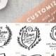 Self Inking Return Address Stamp / Wedding Invitation Stamp, Save The Date Stamp, Monogram Wreath Crest Stamp, Crest Wedding Stamp