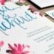 Hand Lettered Watercolour Wedding Invitation Set on Luxury Card & save the dates, Wedding invitations UK, Wedding invitations Australia