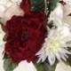 Bridal Bouquet, Winter Wedding Bouquet, Red and White Bouquet, Red Peony Bouquet, Peony Bouquet, Red and White Wedding Bouquet