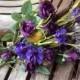 Rustic Wedding Bouquets / Fall Wedding / Country Wedding / Silk Bridal Bouquet / Purple Rustic Wedding Flowers / Silk Wedding Flowers / 4 pc