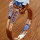 Thin Antique Style  Black & White Diamond  Engagement Ring 14k Rose Gold