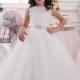 Lace Ivory White Flower Girl Dress - Holiday Wedding Birthday Party Bridesmaid Ivory White Lace Tulle Flower Girl Dress