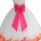Ivory Flower Girl Mix Petals dress pageant wedding bridal children bridesmaid toddler elegant sizes 6-9m 12m 2 4 6 8 10 12 14 