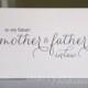 Wedding Card to Your Future Mother and Father in-law -- Parents of the Bride or Groom Cards - CS01
