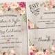 Rustic Wedding Invitations. Printable Wedding Invitation Set. Rustic floral Invitation. Bohemian Wedding Invite. - RO01