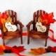 Adirondack Cake Topper- Fall Wedding  Chairs Fall Leaves Cake Topper Centerpiece/Mr and Mrs/WoodlandAnniversary/Autumn//autumn