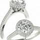 1 Carat Diamond and Diamond Side Halo Ring by Raven Fine Jewelers, Michael Raven