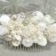 Champagne Pearl Bridal comb, Ivory and champagne Comb-Bridal Hairpiece-Champagne Clip-Pearl Hairpiece-Bridal Hair Accessory-Vintage Inspired