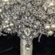 Rich Classic Pearl Brooch Bouquet. Deposit on Crystal Bling Glam Pearl Brooch Bridal Bouquet. Pearl ivory silver Broach Bouquet
