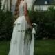 Cream,off white cotton lace, viscose bridal gown, boho wedding dress - made by your measurments, simple wedding dress