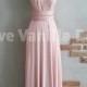 Bridesmaid Dress Infinity Dress Nude Pink with Chiffon Overlay Floor Length Maxi Wrap Convertible Dress Wedding Dress