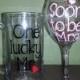 One Lucky Mr Beer Mug AND Soon to be Mrs Red Wine Glass, Mr and Mrs Glasses, Mr and Mrs Present/Gift, Engagement Present; His and Hers