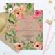 Printable Engagement Invitation, Summer Watercolor Floral, Wedding Invitation, Bohemian Floral Style, DIY Printable Invitation