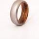 mens wedding ring titanium ring with wood bocote ring wedding band