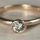 5mm Ethical Gold or Palladium Diamond Engagement Ring, Forever Brilliant Moissanite Engagement Ring, or Moissanite Engagement Ring
