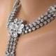 CRYSTAL Bridal Necklace, Wedding Jewelry, Statement Necklace, Vintage Bridal Choker, Rhinestone Necklace, Great Gatsby, Art Deco, Diamante