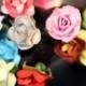 Wild Roses Bridal Wedding Hair Accessories - Paper Flower Brass Bobby Pin - Set of 14