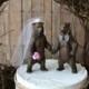 wedding-bear-cake topper-grizzly bear-brown bear- country-animal-rustic-bride-groom-Mr and Mrs-woodland-zoo-circus-camouflage-hunter-hunting