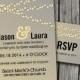 Lights Wedding Invitation Set with RSVP - Printable or Printed