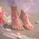 Girls Shoes- Toddler Barefoot Sandals- Baby Foot Jewelry- Beach Wedding- Footless Sandal- Barefoot Wedding Sandal- Flower Girl Gift- Sandles