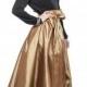 Evening Asymmetrical Skirt Gold. Long Skirt Bridesmaid Formal Prom Skirt.