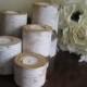 Birch  Tea Light  Candle Holders Set of 5- 6",5",4",3" and 2"  for your Wedding  Centerpieces Home Decor Bridal Shower