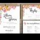 Pink Flowers Wedding Invitation Suite - Printable Wedding Invitation Suite, DIY Wedding Invitation, Rustic Pink Boho Wedding