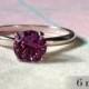 6mm Alexandrite Ring, Color Change Alexandrite Engagement Ring, Sterling Promise Ring, Silver Wedding Ring