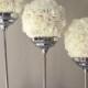 Crystal Candle Holder SET OF 3 Silver Bling Rhinestone Flower Ball Stands Wedding Centerpiece Goblet