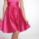 Short Length Sleeveless Fuchsia Ruched Halter Lace Up Satin A-line Prom / Homecoming Dresses DS 52306