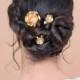 ROSE bobby pins with swarovski pearl wedding bridesmaids or bride